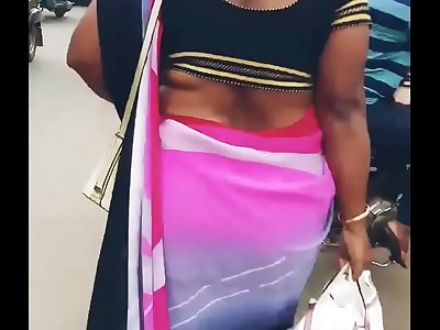 Hot backless aunty